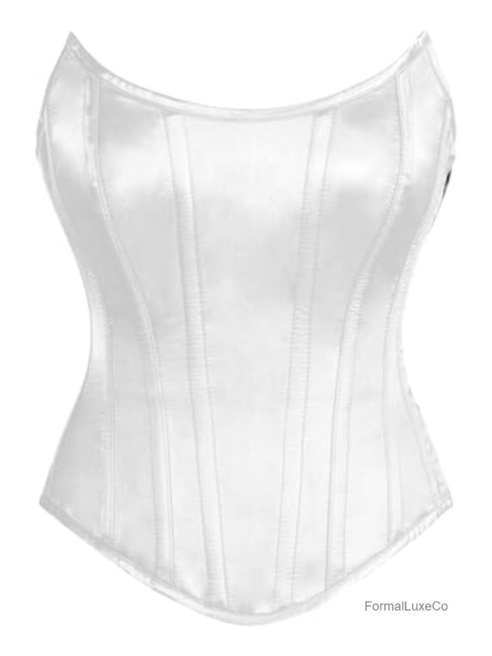 Satin Steel Boned Overbust Corset Waist Cincher Bustier Top